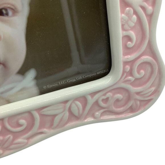 Dedicated to the Lord Pink Ceramic Picture Frame 4" X 6" Enesco Gregg Gift - Picture 3 of 8